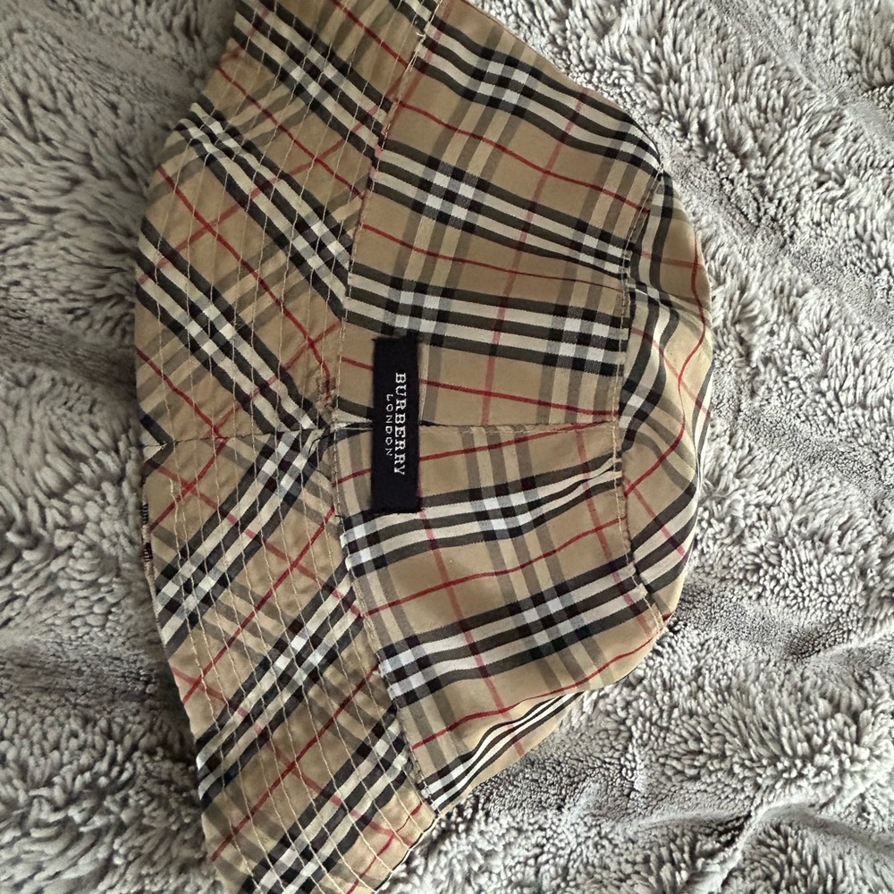 Burberry Beige Plaid Bucket Hat